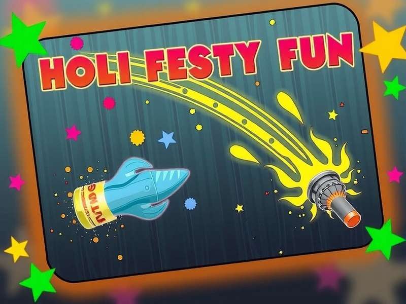 Intense color battle in Holi Festive Fun Holi Festive Fun gameplay showing color throwing mechanics