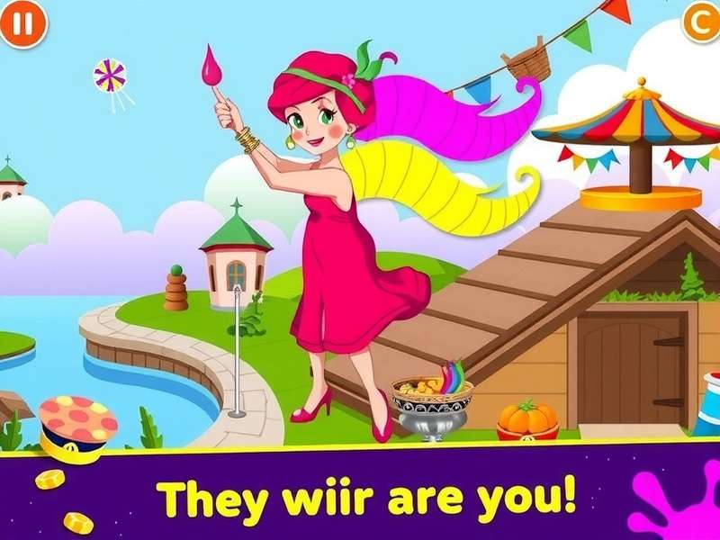 Celebrate Holi with vibrant gaming action Holi Festive Fun colorful gameplay screenshot